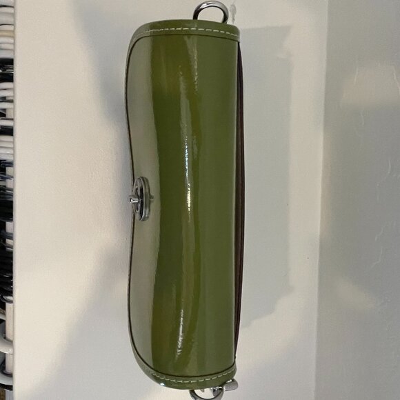 NWT Coach Wavy Dinky Bag Crinkle Patent Leather Olive Coachtopia CQ0… - Picture 10 of 14